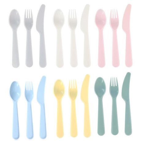 Cutlery Set Plastic 18 Pieces Different Colors | Alpina