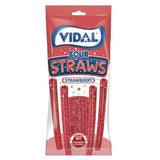 Vidal Sour Straws Strawberry 14x90g | Large pack of sour strawberry straws