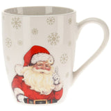 Christmas Mug in Porcelain | Classic Santa Claus Motif 340ml | 4asst.