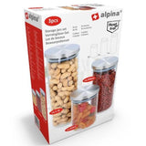 Alpina Glass storage jars 3pk