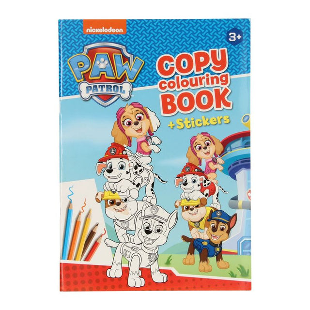 Paw Patrol fargeleggingsbok med klistremerker | A4