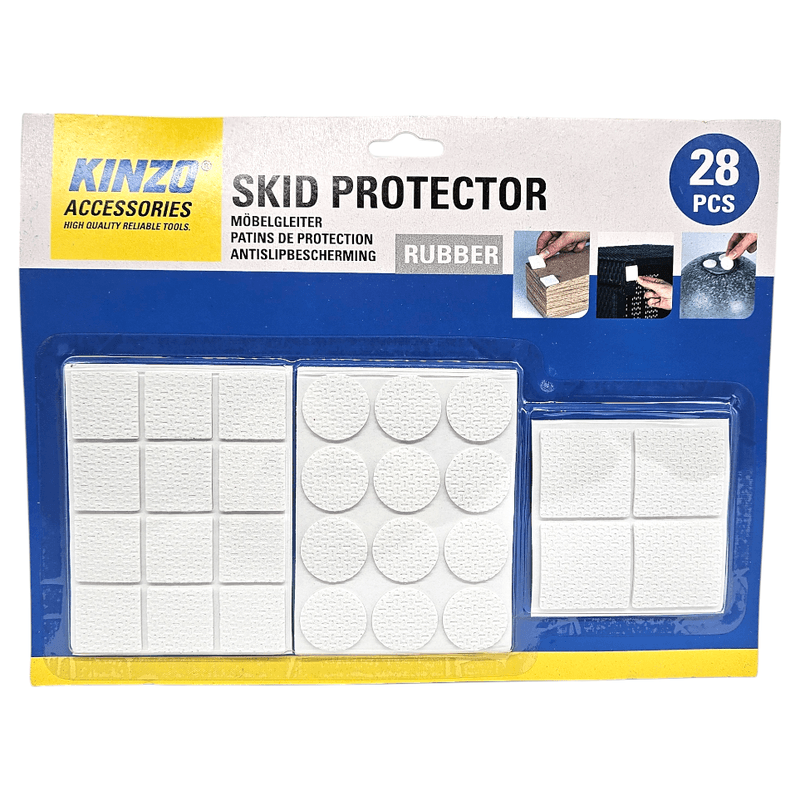 Kinzo Furniture Knobs Rubber 28 pk | White | Floor protection