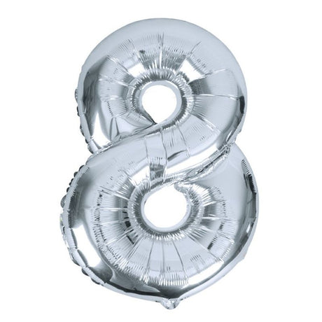 Large Number Balloons Silver 78cm