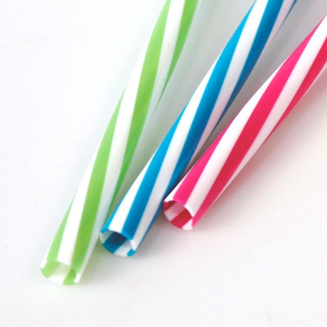 Gjenbrukbare plastsugerør 10pk | Smoothie & popping boba