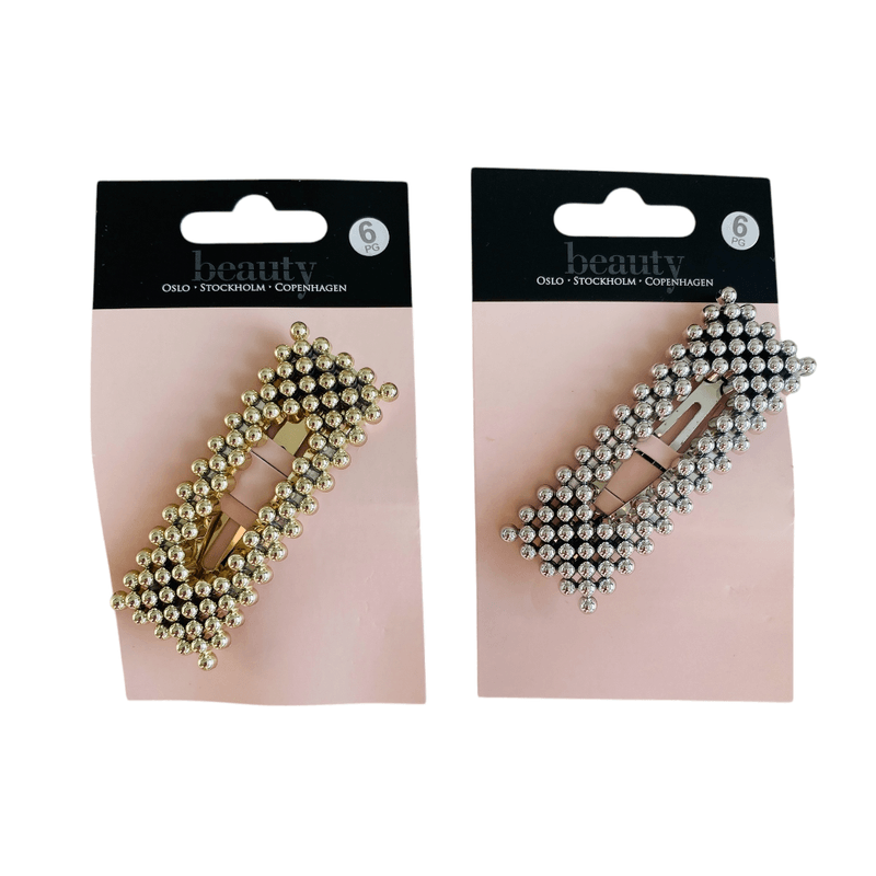 Hair clip with metallic beads - Silver or gold | Beauty