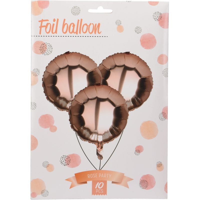 10pcs Round Foil Balloons Rose Gold | 46cm