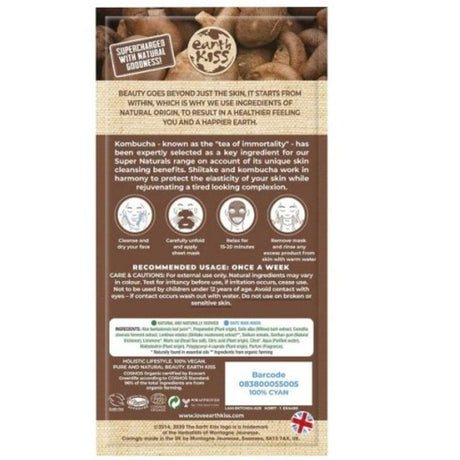 Earth Kiss Purifying Sheet Mask Kombucha &amp; Shiitake 12pk