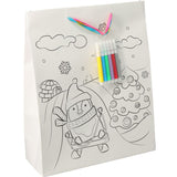 Stor Gavepose Julemotiv Fargelegg Selv | 32x26x10cm | Med 5 Tusjer