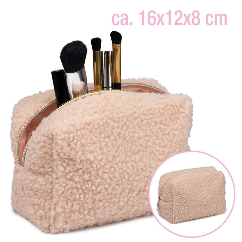Teddy cosmetic bag 16x12x8cm | Soft makeup bag