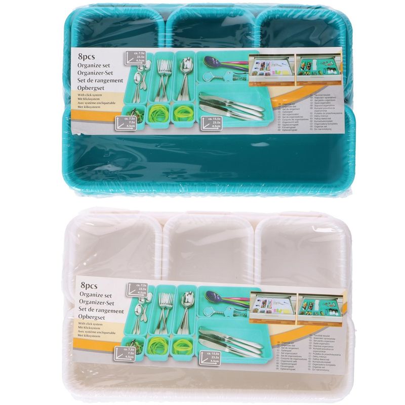 Drawer organizer set 8 pieces | 2 colors