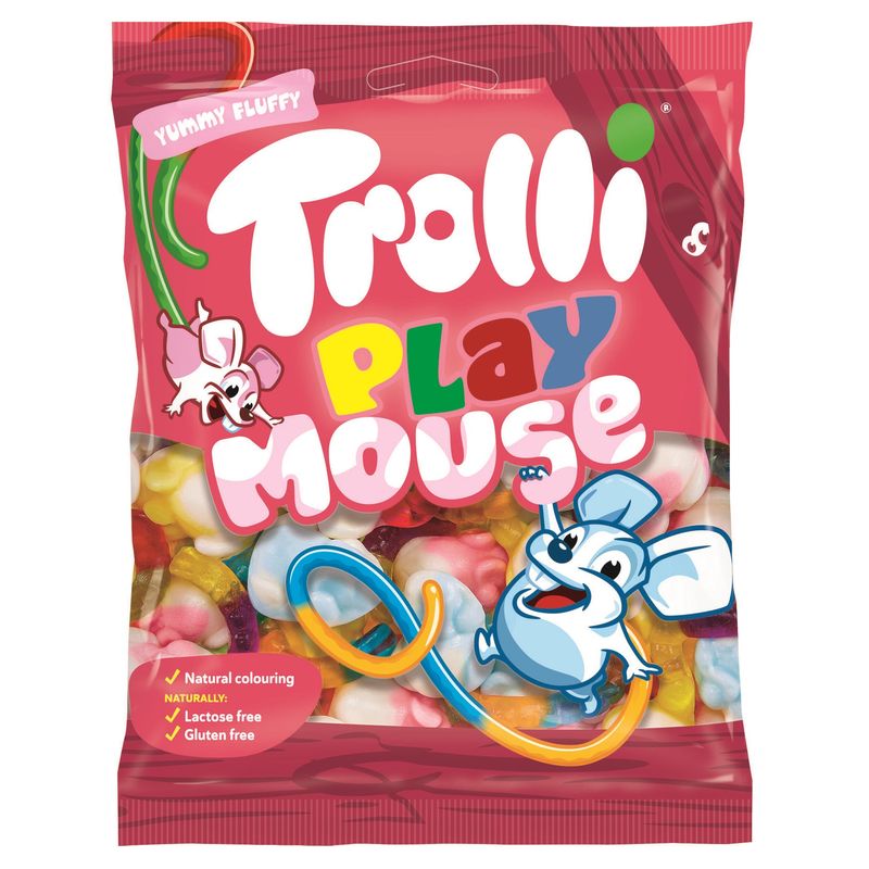 Trolli Playmouse 100g | Skumgodteri med vingummihale