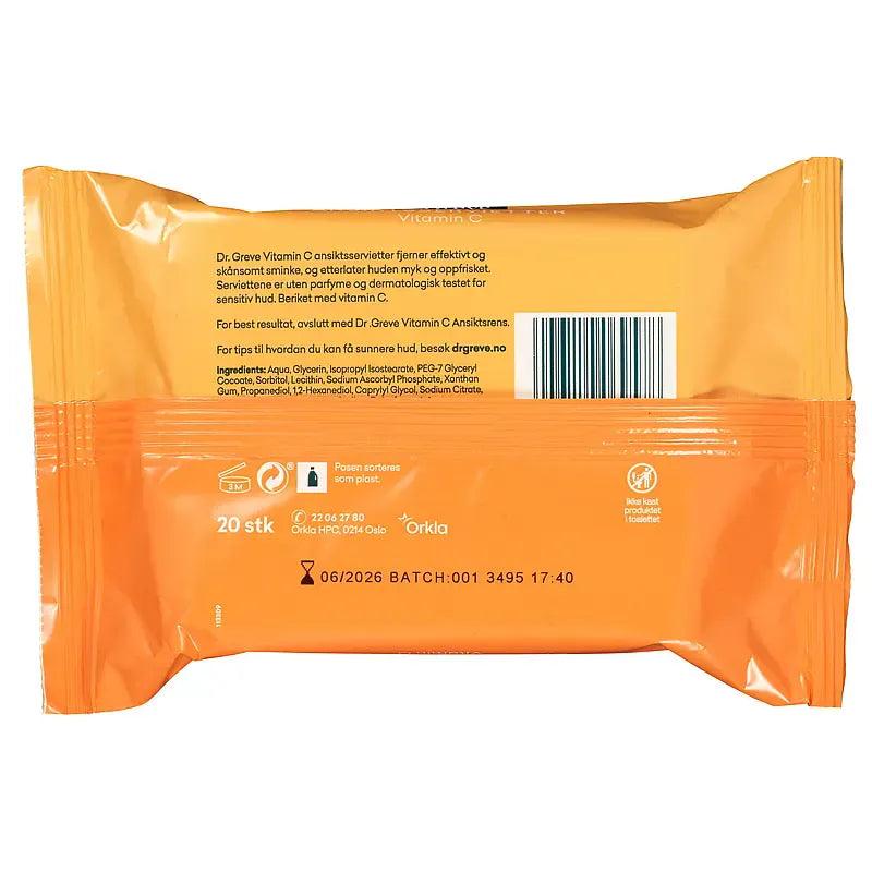 Dr. Greve Facial Wipes Vitamin C 20pcs | Gentle without perfume