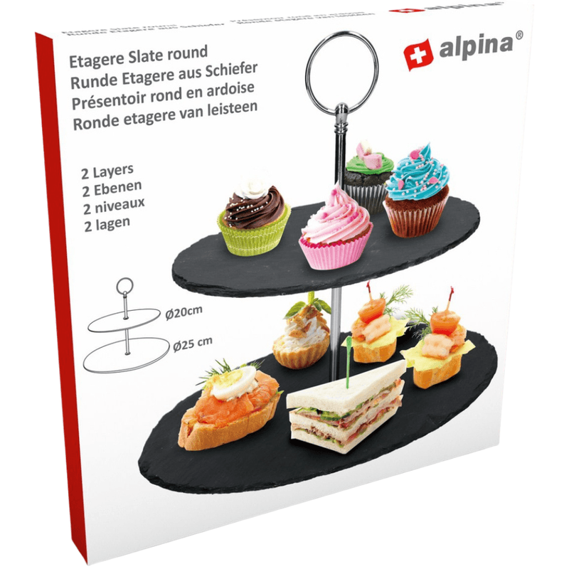 Alpina Serveringsfat To Etasjer Skifer og Metall