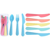 Cutlery Set Plastic 18 Pieces Different Colors
