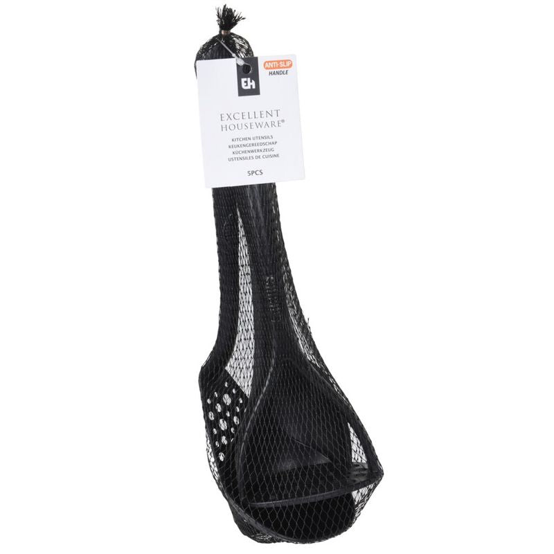 Kjøkkenredskaper Sort Plast 5pk | Excellen Houseware