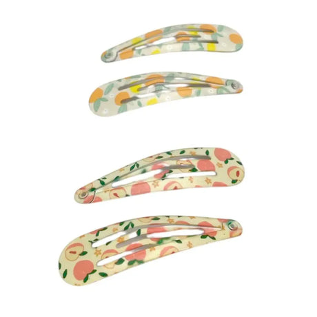 Bellizza Hårspenne Fruktmotiv 4pk 5cm | Metallspenner