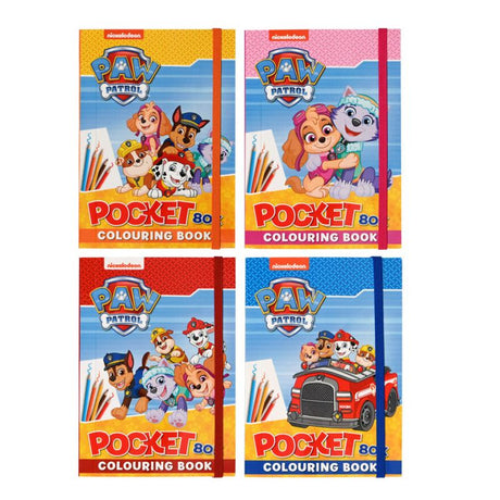 Paw Patrol pocket fargeleggingsbok 80 sider | 4 ass