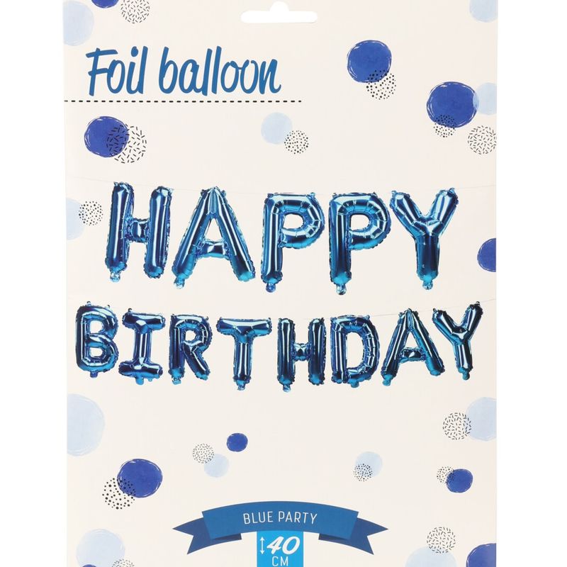 Foil balloons Happy Birthday Blue 40cm