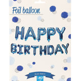 Foil balloons Happy Birthday Blue 40cm