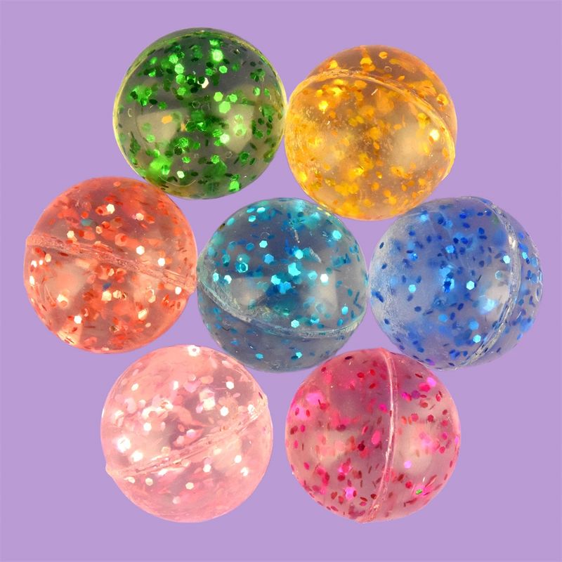 Bounce Ball Glitter 12pk 27mm