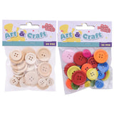 Round Wooden Buttons Mix 30pk | 2asks