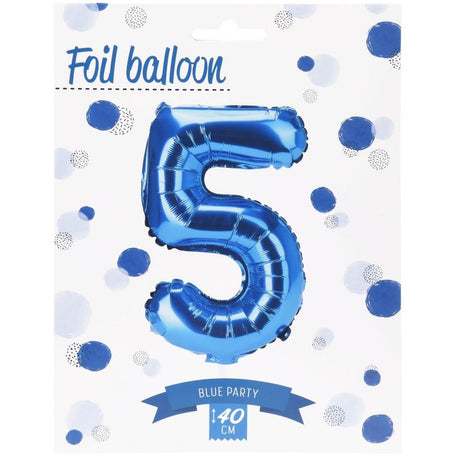 Number Balloons Foil Blue 40cm