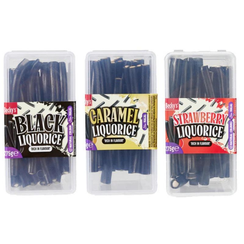 Becky's Lakrisstenger med fyll 275g | 3 smaker
