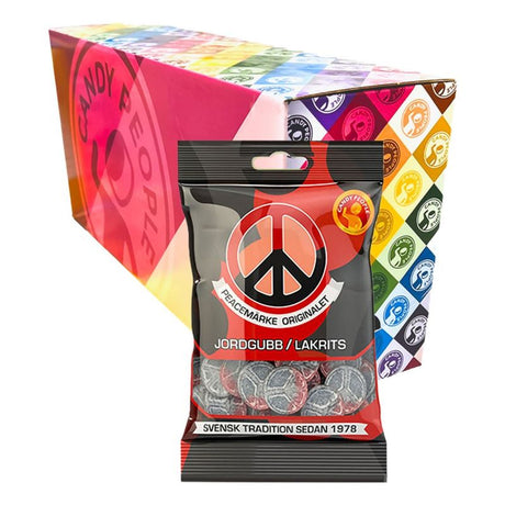 Peacemerke Jordbær og Lakris 18x80g | Storpakk