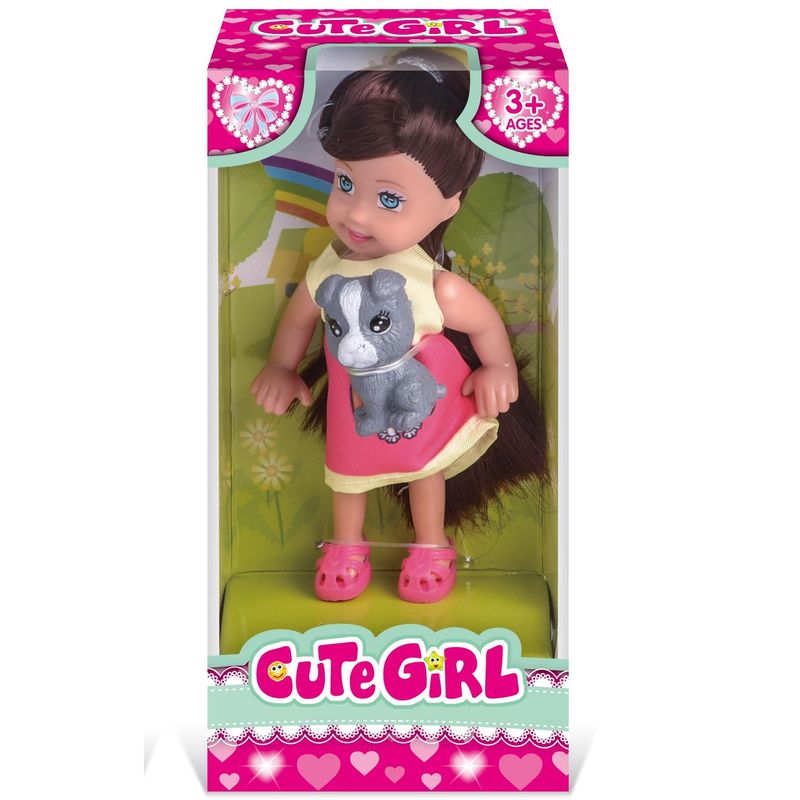 Doll w/dog 14cm