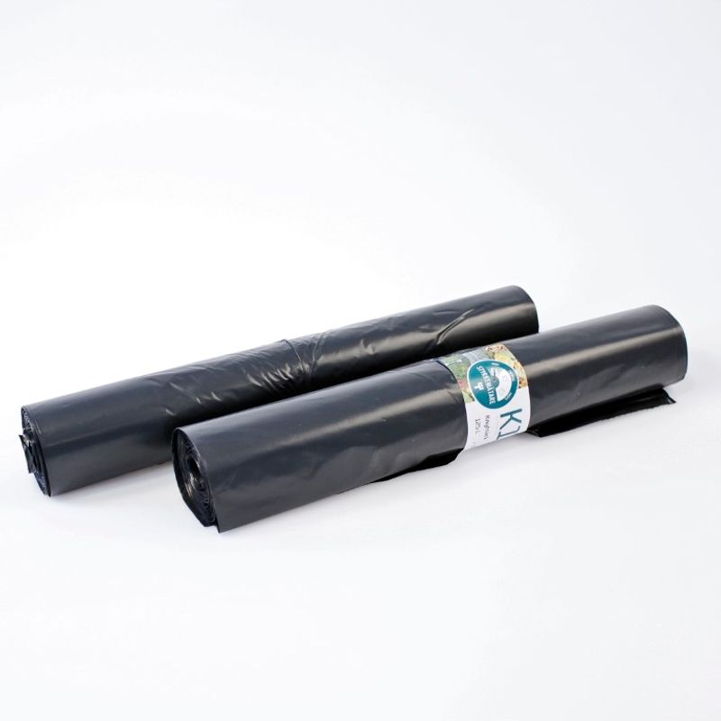 Garbage bag 125L with tie 10pk | Black | Practical for light waste