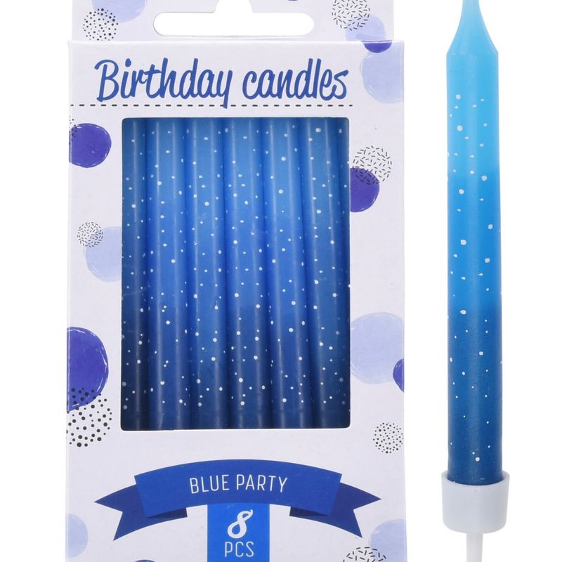 Cake Candles Blue 8pk