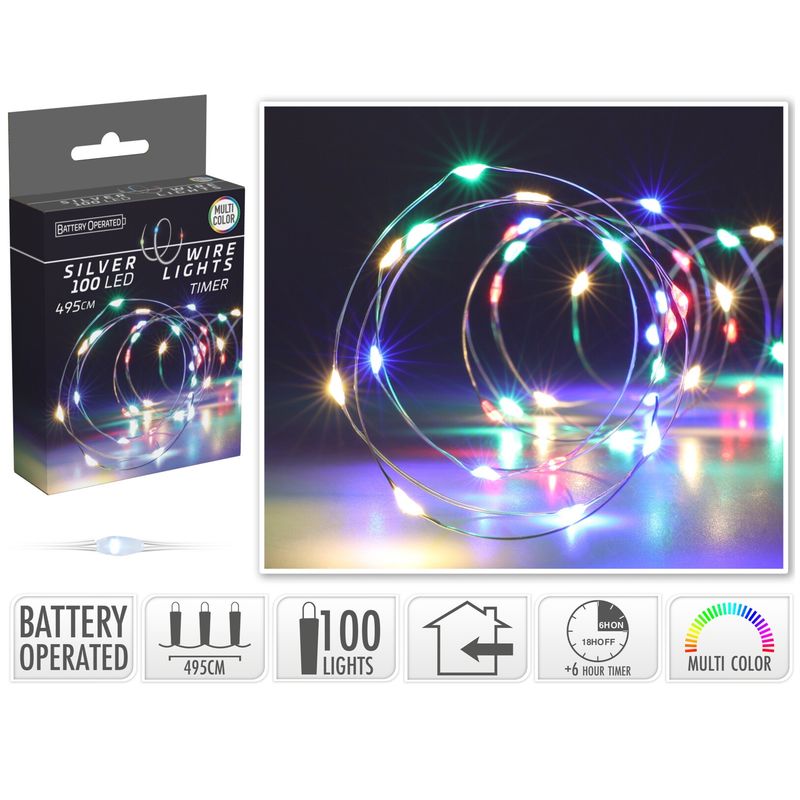 Lyslenke 100 LED|Multifarge|6t Timer