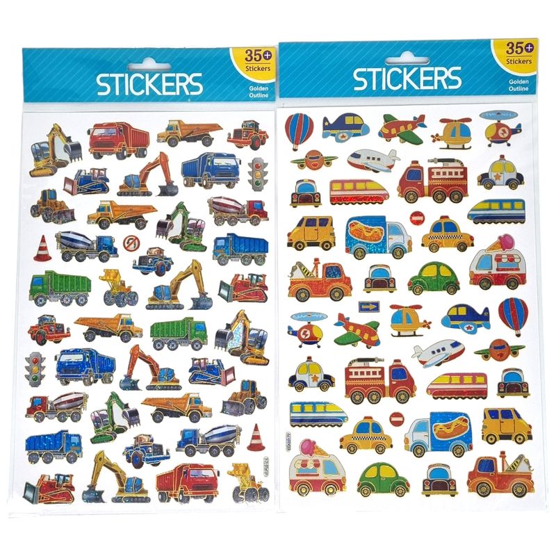 Stickers Vehicles Shiny 35pcs