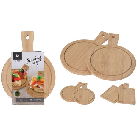Serving pieces Bamboo 2pk | Excellent Houseware