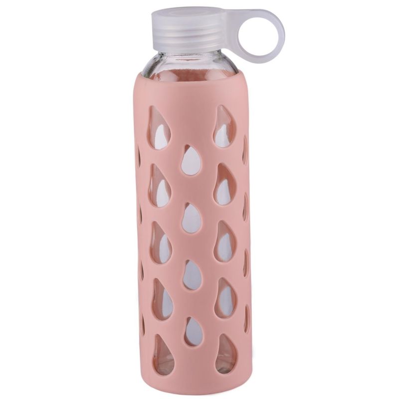 Alpina Drikkeflaske i Glass 500ml | Silikontrekk i 4 Farger
