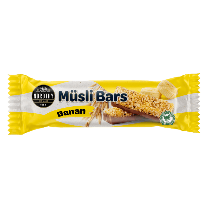 Nordthy Müsli Bar Banan 150g | 6 x 25g | Mellommåltid på farten