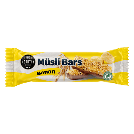 Nordthy Muesli Bar Banana 150g | 6 x 25g | Snack on the go