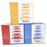 Glassboller med lokk 5pk | Oppbevaring og servering | 3 ass farger
