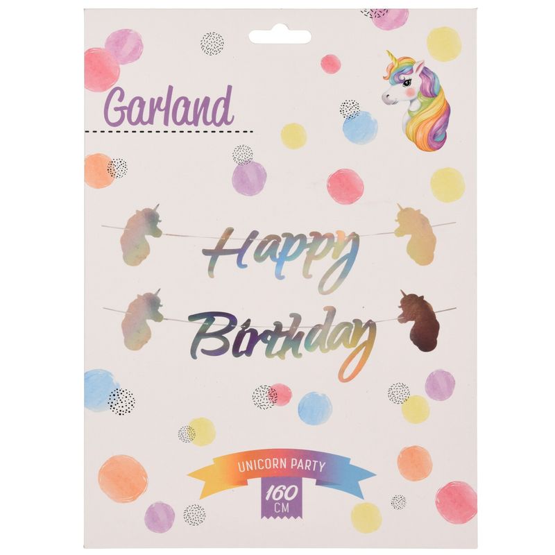 Unicorn Garland Happy Birthday