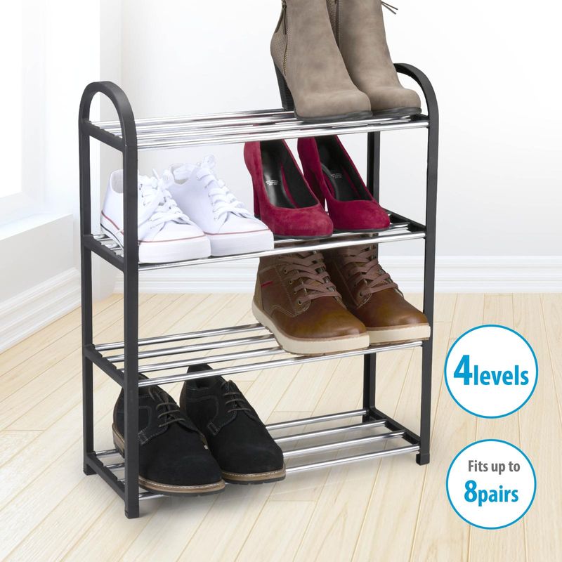 Alpina Shoe rack|8 pairs|4 shelves|50x18.5x57cm