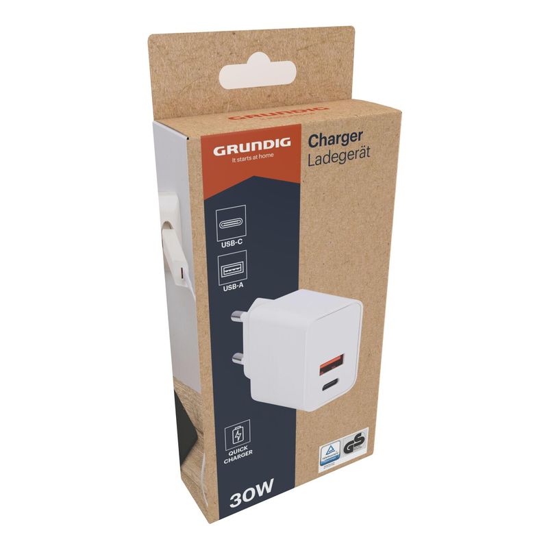 Grundig Hurtig Vegglader 30W USBA+C