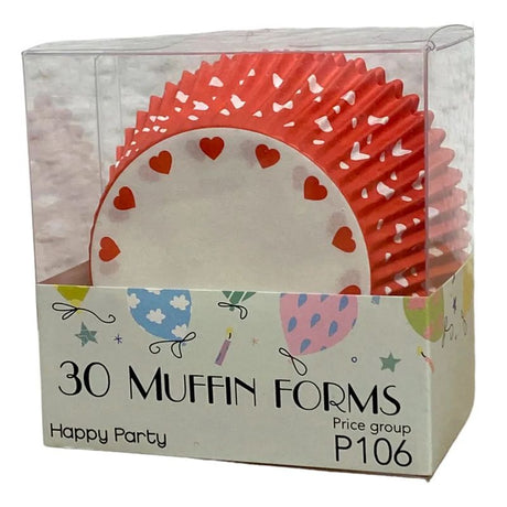 Muffinsformer Hjerte 30pk