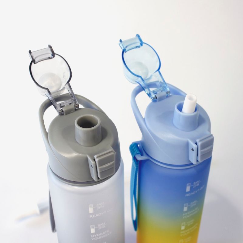 Motivational Bottle 1L | 2pcs | Removable Straw