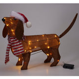 Dachshund Christmas decoration 70cm | 40 LED lights | Cozy Christmas decoration with lights