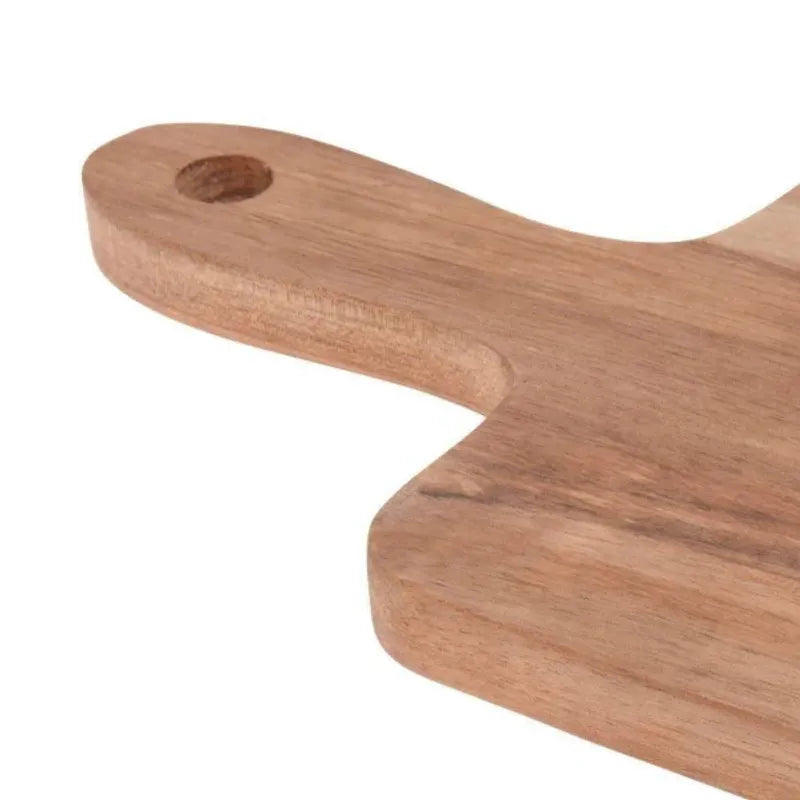 Ostesett i acaciatre med serveringsbrett og 3 kniver