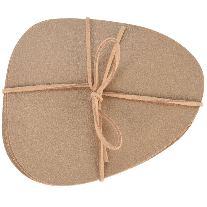 Glass Coasters Metallic Faux Leather 4pk