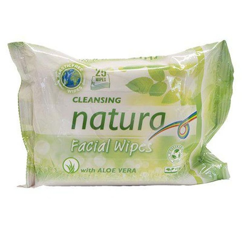 Natura Facial Wipes Aloe Vera 25 - pk | Skånsom rens for alle hudtyper