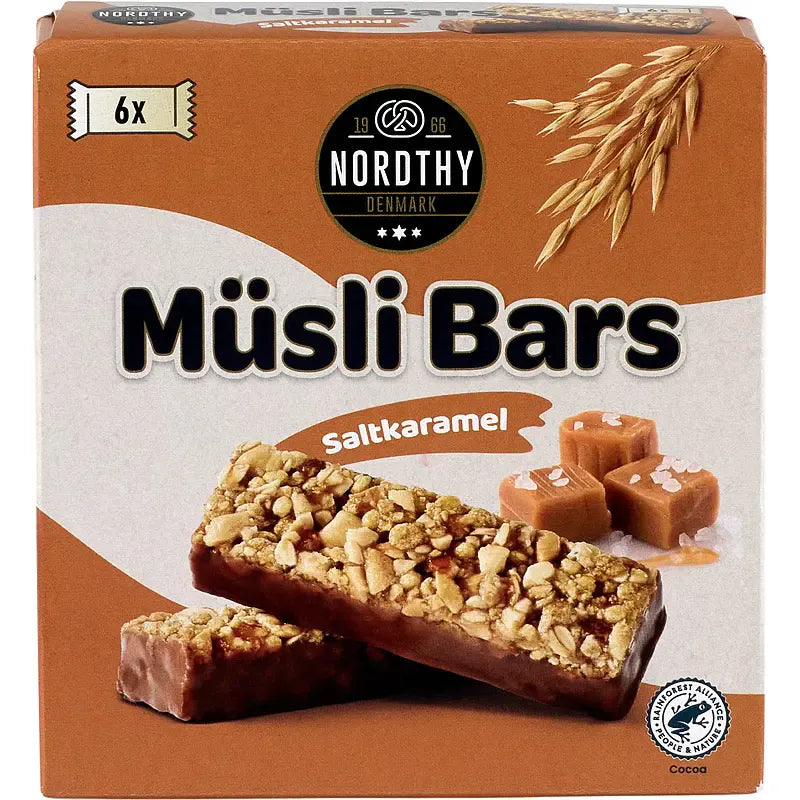 Nordthy Muesli Salted Caramel 150g | 6 x 25g | Energy bar