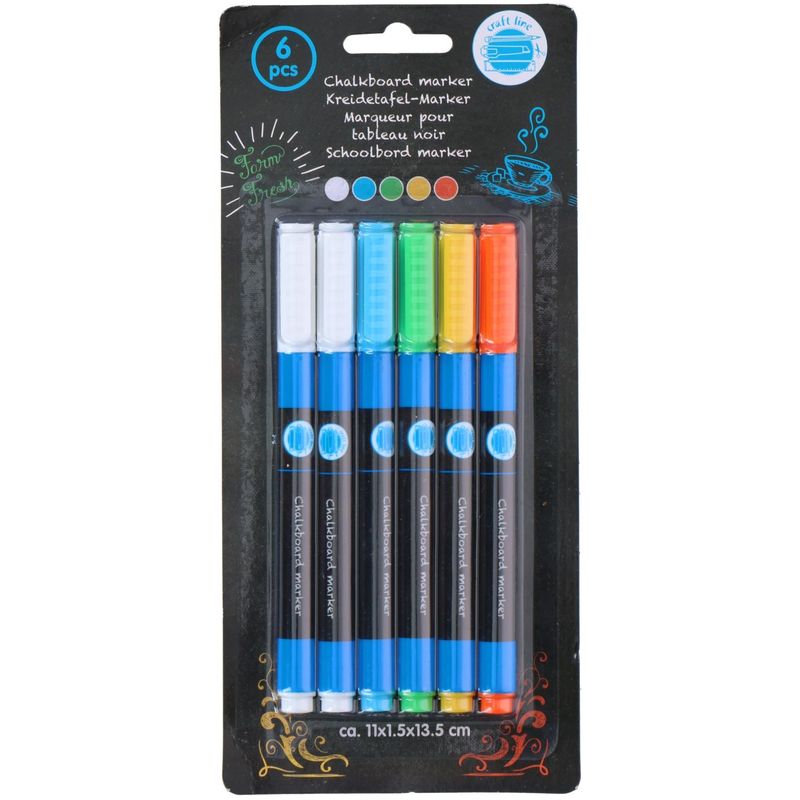 Chalk pens Color mix 6pk | Perfect for Blackboards &amp; Windows