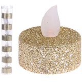 LED - telys med glitter - Gull 6pk